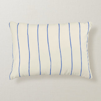Housse de Coussin à Rayure Bleue – Décorative Crèm