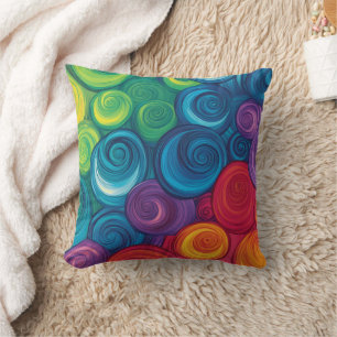 Housse de Coussin d'Art Abstrait Vibrant