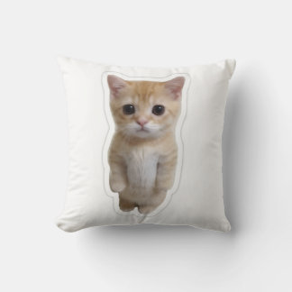 Housse de coussin de chaton orange debout mignon