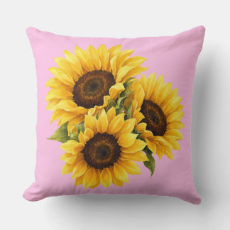Housse de coussin de jeté de fleur de tournesol à