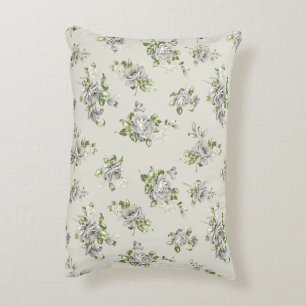 Housse de Coussin Décorative Fleurie Beige – Éléga