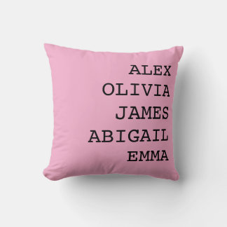 Housse de coussin jeté avec nom de famille personn