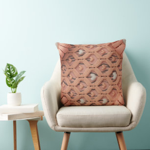 Housse de coussin motif tigre au crochet pêche 