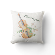 Housse de Coussin Personnalisée Violon Musique Flo