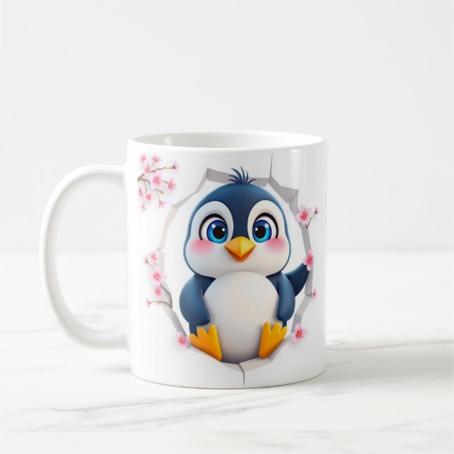 Housse de mug 3d manchot, conception de housse de  (Gauche)