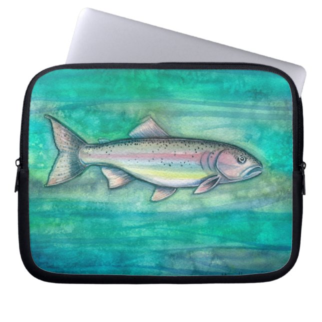 Housse d'ordinateur portable d'art Truite arc-en-c (Devant)