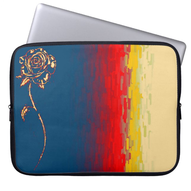 Housse d'ordinateur portable Rose Abstraite (Devant)