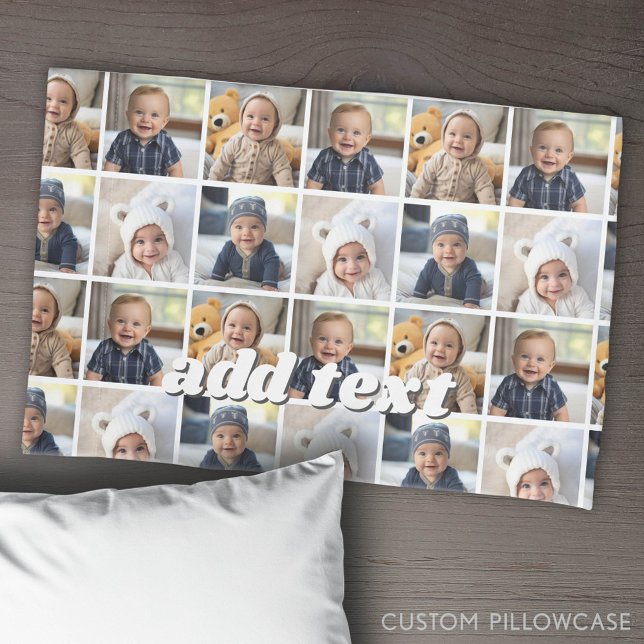 Housse D'oreillers 4 Collage photo dupliqué sur tout le site peut mod (Custom Pillowcase with Photo Collage)