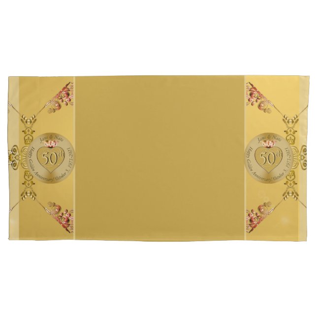 Housse D'oreillers 50e ou 1er anniversaire du Mariage (devant)