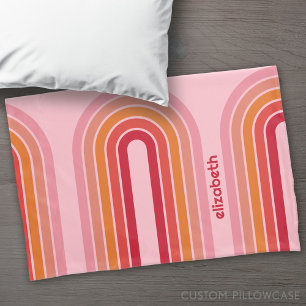 Housse D'oreillers 70 Arc rose rouge orange rouge Art Sunset