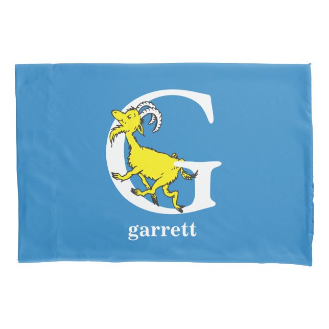 Housse D'oreillers ABC du Dr Seuss : Lettre G - Blanc | Ajouter Votre (devant)