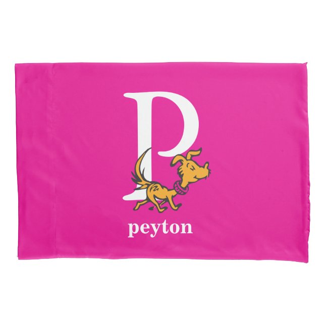 Housse D'oreillers ABC du Dr Seuss : Lettre P - Blanc | Ajouter Votre (devant)