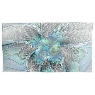 Housse D'oreillers Abstrait Bleu Vert Papillon Imaginaire Fractal Art