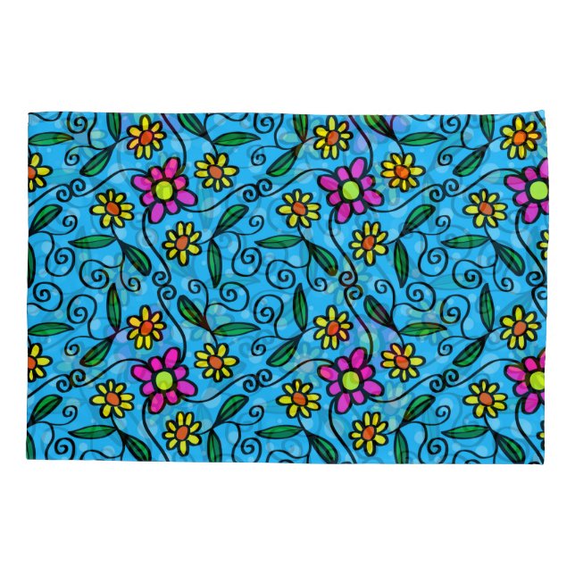 Housse D'oreillers Abstrait coque coussin floral (Dos)
