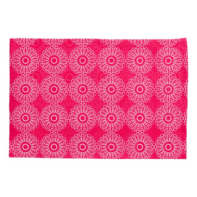 Housse D'oreillers Abstrait Floral Mandala Motif Design rouge (Dos)