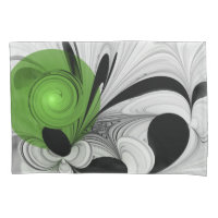 Abstrait noir et blanc avec art fractal vert