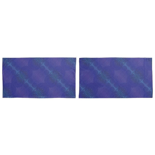 Housse D'oreillers Acceptation | Médaillons de violet violet bleu Ind (devant-Set)