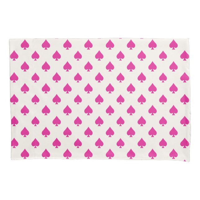 Housse D'oreillers Ace rétro de pique Motif Fuchsia rose BOHO Chic (devant)