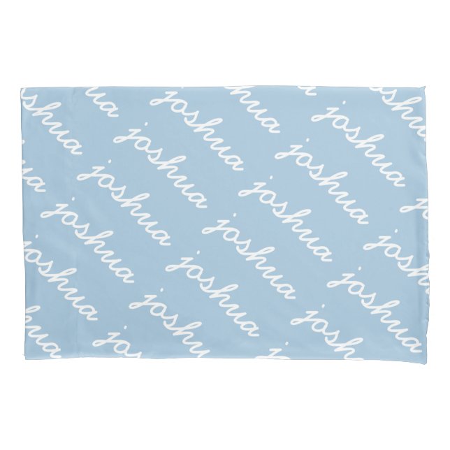 Housse D'oreillers Ajouter votre nom Blue Cursive Nom Coussin Coque (devant)