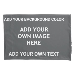 Housse D'oreillers Ajoutez votre couleur arrière - plan, votre image,