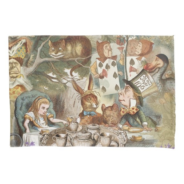 Housse D'oreillers Alice Adventures in Wonderland Mad Tea Party (devant)