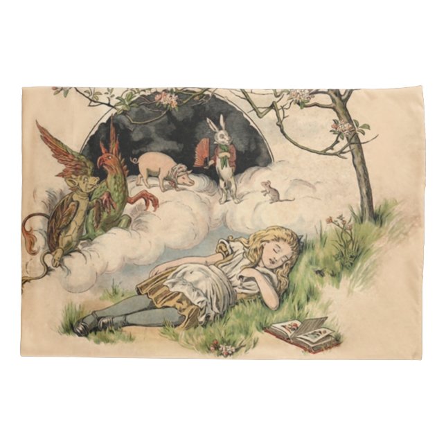 Housse D'oreillers Alice au pays des merveilles Illustrations classiq (Dos)