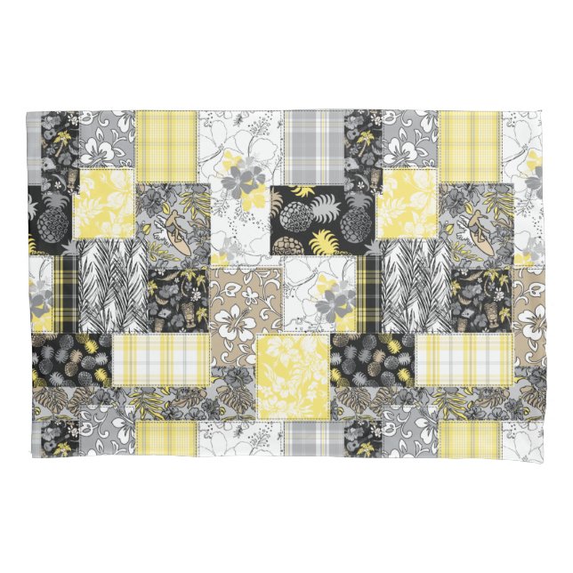 Housse D'oreillers Aloha Patchwork Imprimés tropicaux hawaïens - Neut (devant)