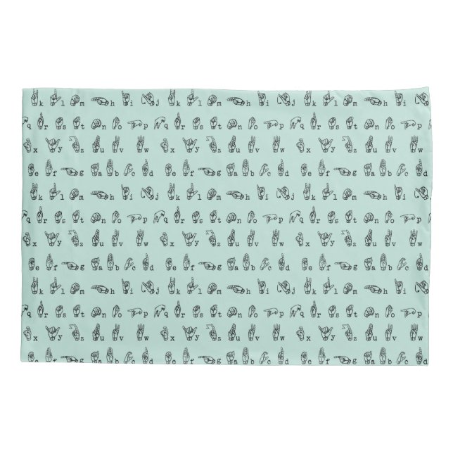 Housse D'oreillers Alphabet de langue des signes américaine de //de (Dos)