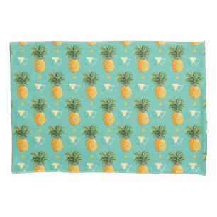 Housse D'oreillers Ananas lumineux sur le motif géométrique
