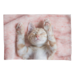 Housse D'oreillers Animaux de bébés cutest Minuscule chaton rayé or