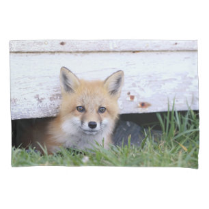 Housse D'oreillers Animaux de bébés cutest Red Fox Kit Peeking