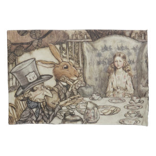 Housse D'oreillers Anniversaire d'Alice Fête sans anniversaire Lapin 