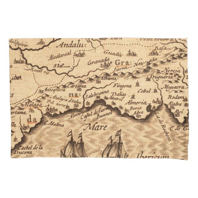 Housse D'oreillers Antique vieille carte inspirée (3) (devant-gauche)