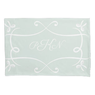 Housse D'oreillers Antoinette Green Élégant Emblème Filigree