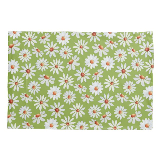 Housse D'oreillers Aquarelle à pois de marais printemps été  (Dos)