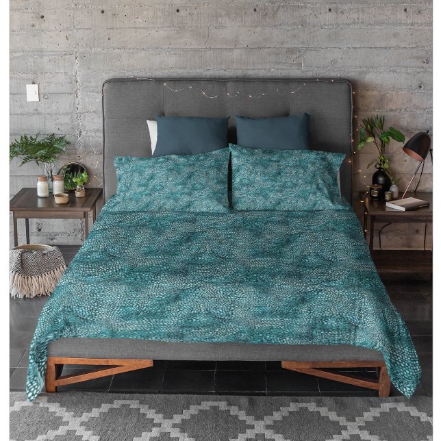 Housse D'oreillers Aquarelle Abstraite Motif de texture vert bleu (Créateur téléchargé)