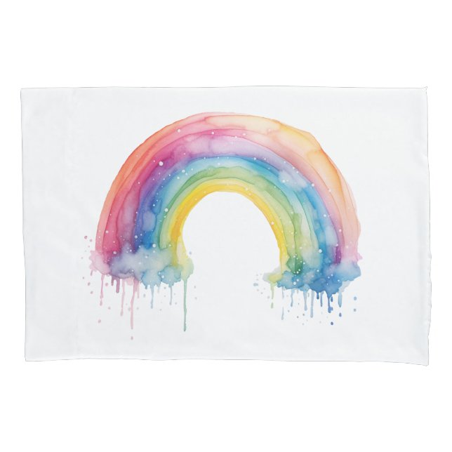Housse D'oreillers Aquarelle Arc-en-ciel (devant)