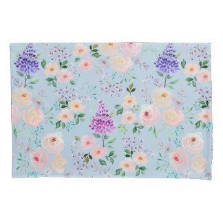 Housse D'oreillers Aquarelle bleu omphalodes Floral
