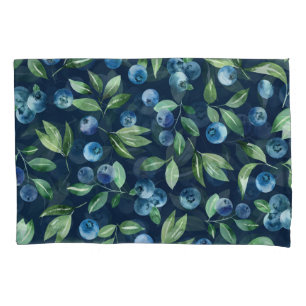 Housse D'oreillers Aquarelle Blueberry Dark Arrière - plan Motif