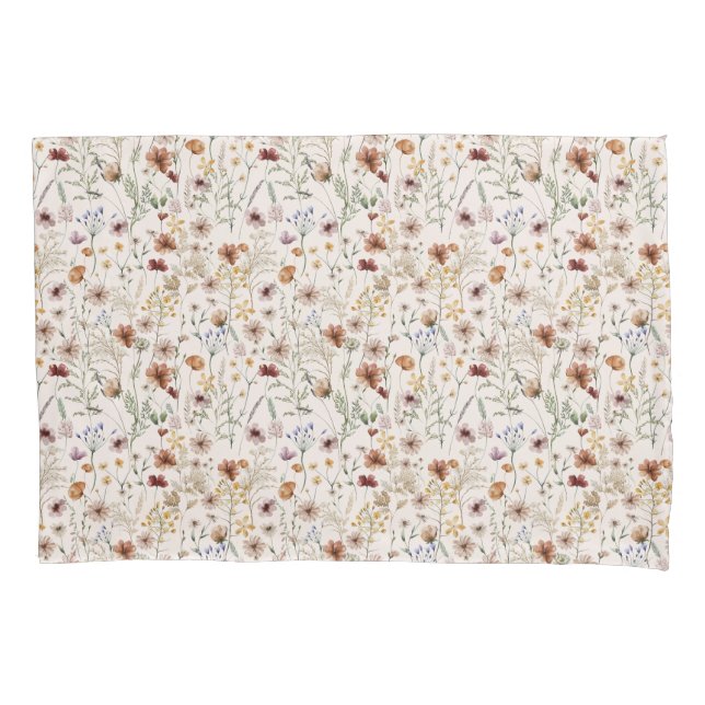 Housse D'oreillers Aquarelle Boho motif floral (devant)