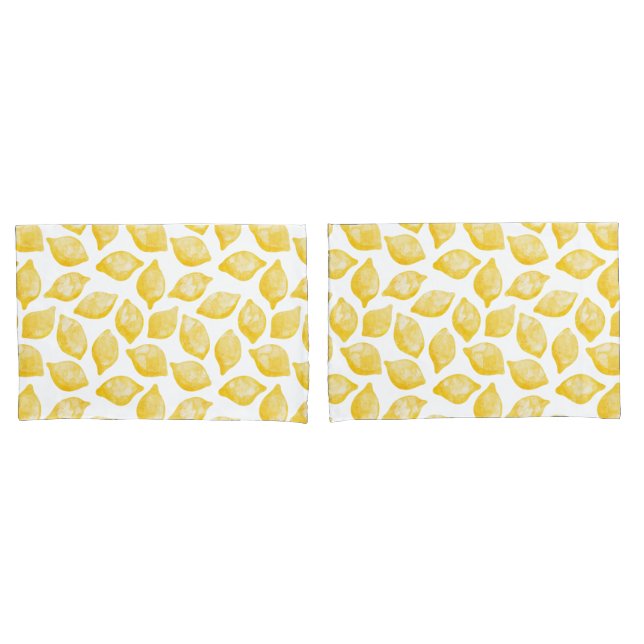 Housse D'oreillers Aquarelle Citron Motif (devant-Set)