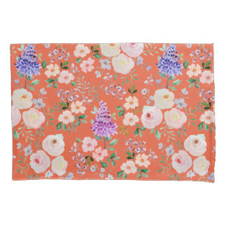 Housse D'oreillers Aquarelle colorée Orangeade Floral