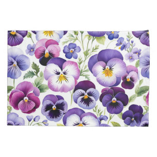 Housse D'oreillers Aquarelle colorée Pansy Flowers Arrière - plan bla