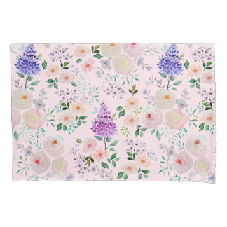 Housse D'oreillers Aquarelle couleur rose Nosegay Floral