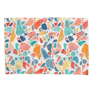 Housse D'oreillers Aquarelle de Terrazzo : Motif coloré sans couture.