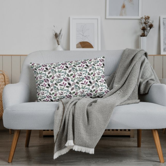 Housse D'oreillers Aquarelle de verdure fleurie Motif sans couture (Floral Seamless Pattern Mockup)