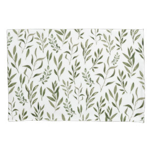 Housse D'oreillers Aquarelle Eucalyptus Motif Feuille