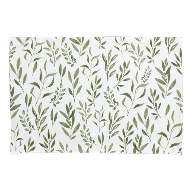 Housse D'oreillers Aquarelle Eucalyptus Motif Feuille  (devant)