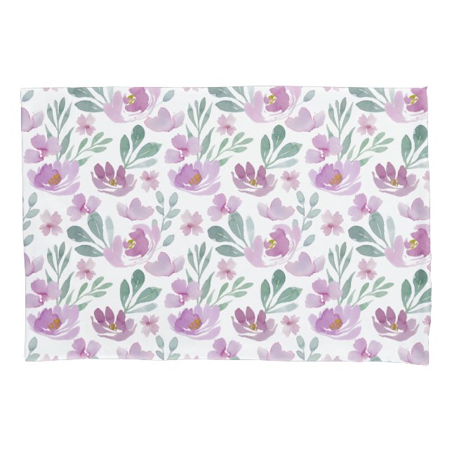 Housse D'oreillers Aquarelle féminine jolie rose florale (devant)