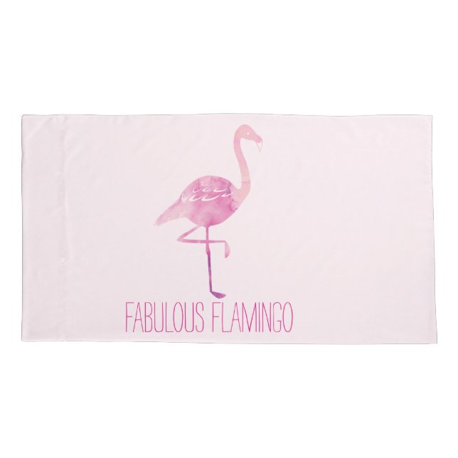 Housse D'oreillers Aquarelle Flamant rose Fabrique Coussin réversible (Dos)